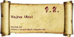 Vajna Ubul névjegykártya